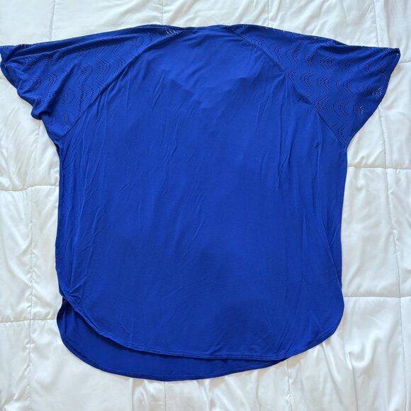 Dotti Womens XL Royal Resort Lace-up Tunic Swim Cover-up Blue Beach Summer Pool - Picture 7 of 7